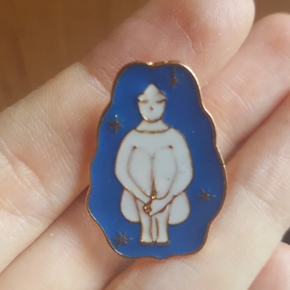 Mystical Female Enamel Pin Goth Magic Hard Cosmos - Picture 8 of 8